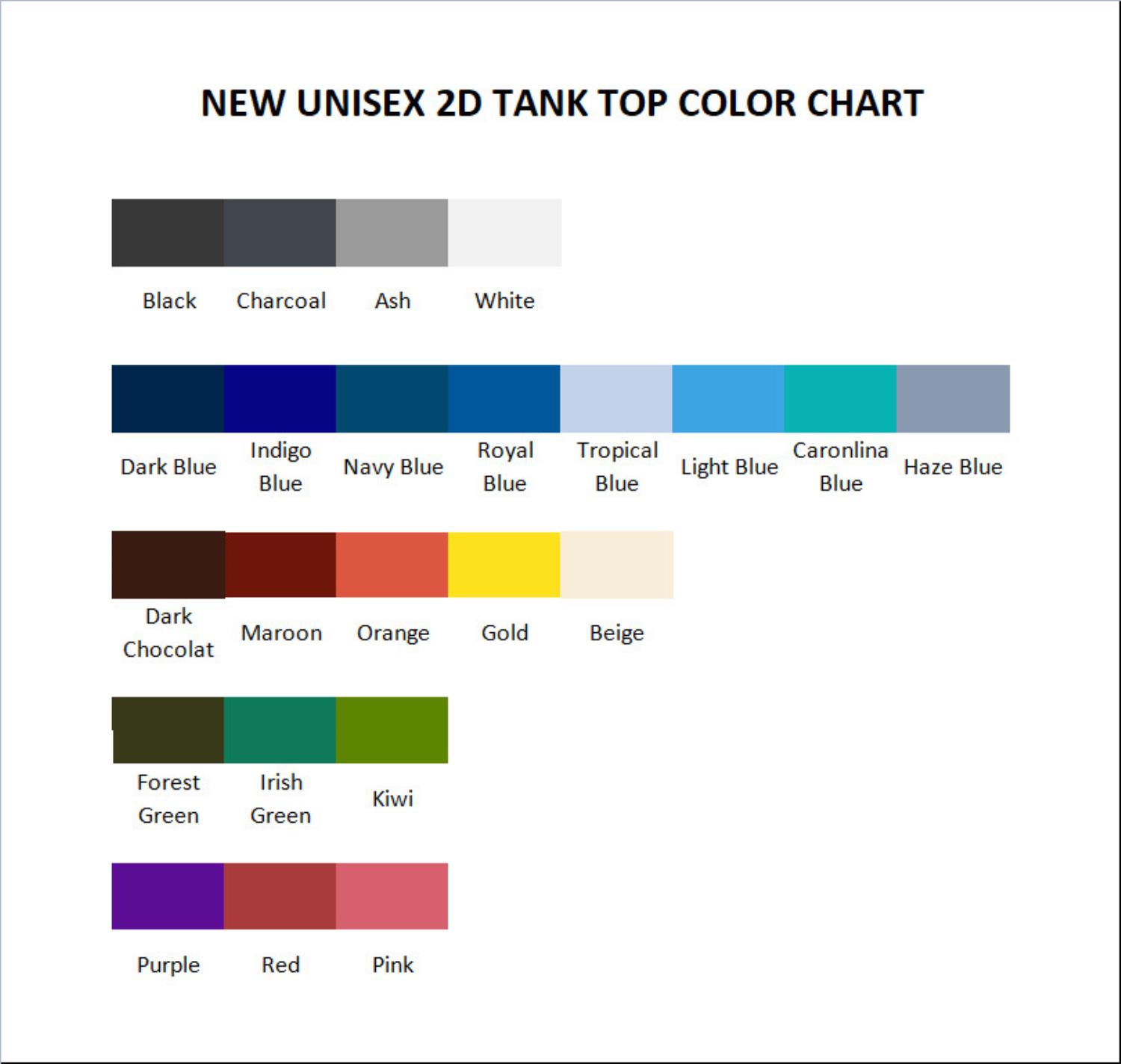 tank top color chart - Ponyo UK Shop