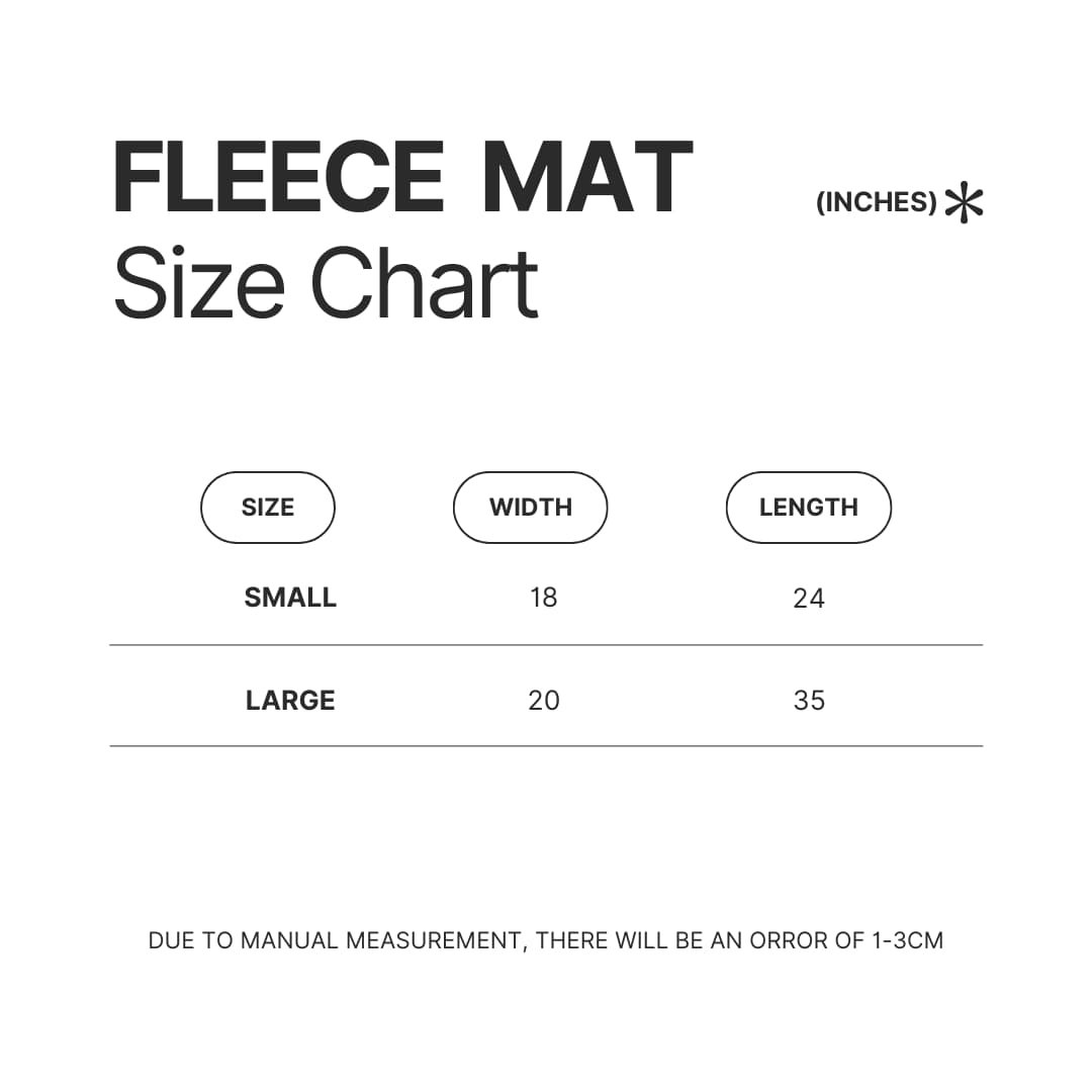 Fleece Mat Size Chart - Ponyo UK Shop