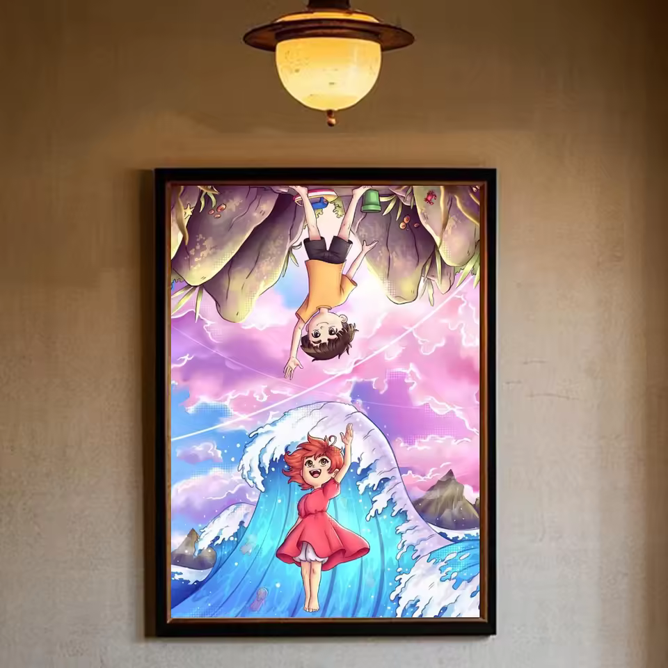 Ponyo Colorful Journey Wall Art