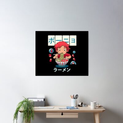 Alternative view of Classic Iconic Print Artwork Ponyo Retro Poster
