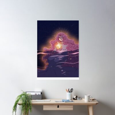 Alternative view of Retro Inspired Graphic Artwork Ponyo Poster