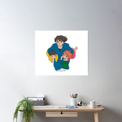 Alternative view of Ponyo Sosuke Best Mom Running Illustration Poster
