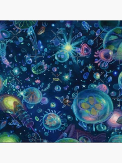 Alternative view of Ponyo Painting Jellyfish Anime Underwater Throw Pillow