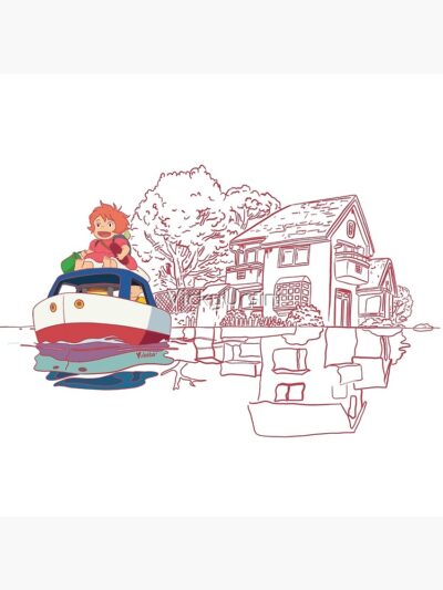 Alternative view of Ponyo Peaceful Seaside Throw Pillow