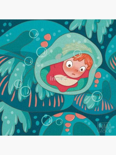 Alternative view of Timeless Vintage Print Design Ponyo Shower Curtain