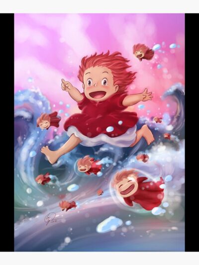 Alternative view of Retro Exclusive Graphic Design Ponyo Shower Curtain