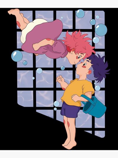Alternative view of Modern Graphic Print Artwork Ponyo Tapestry