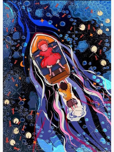 Alternative view of Cute Art Girl Swim Go Ghiblis Away Tapestry