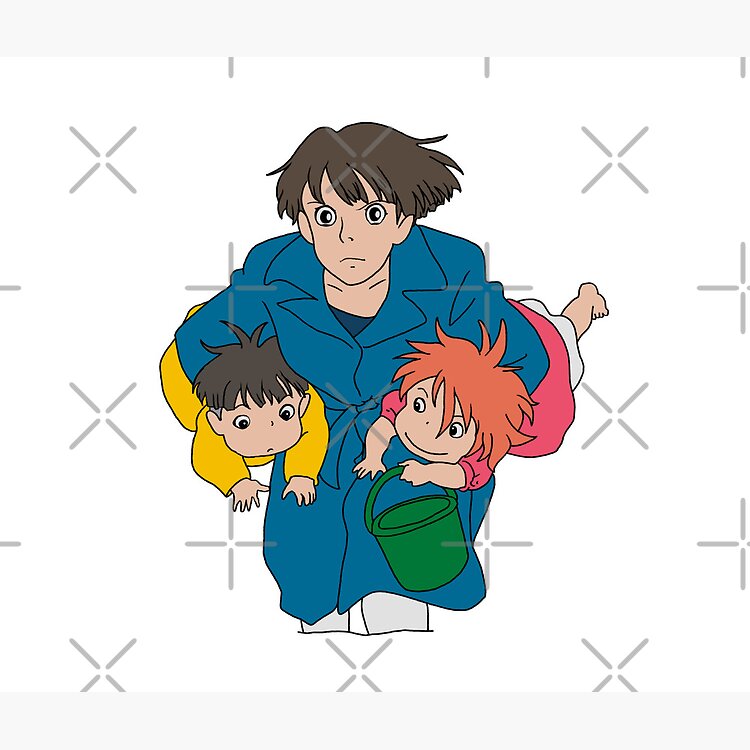Ponyo Sosuke Best Mom Running Illustration Tote Bag - Image 2
