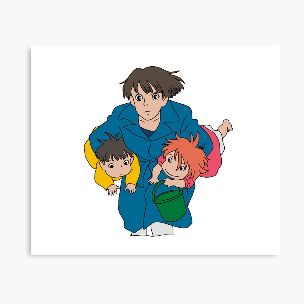 Ponyo Sosuke Best Mom Running Illustration Poster