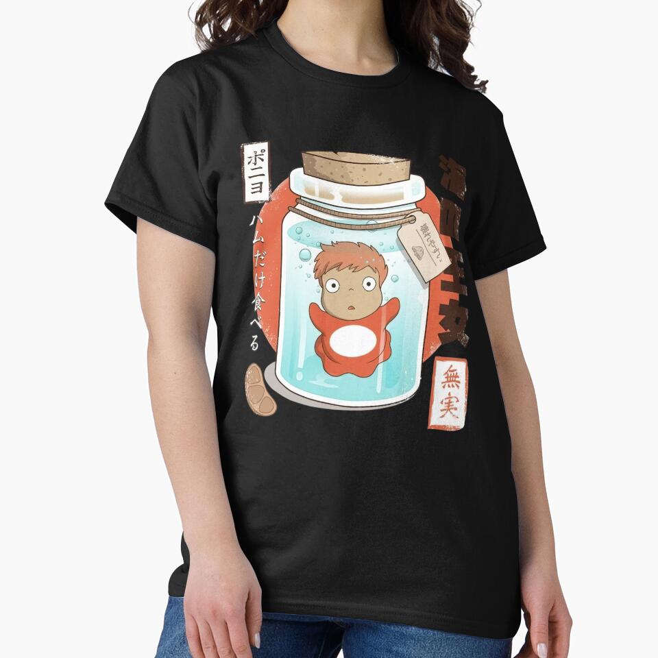 Ponyo And Sosuke Colorful Fantasy Vintage Design T-shirt - Image 3
