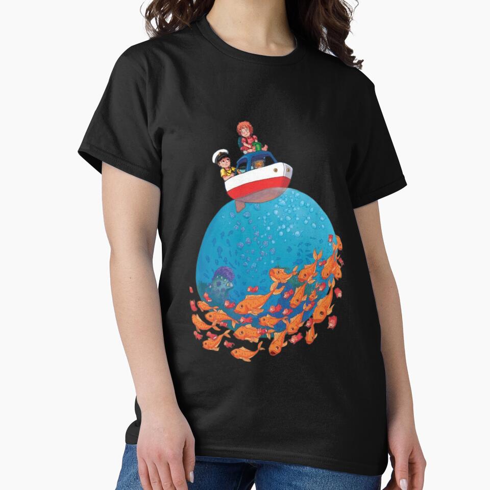 Ponyo Colorful Underwater Adventure Artwork T-shirt - Image 3