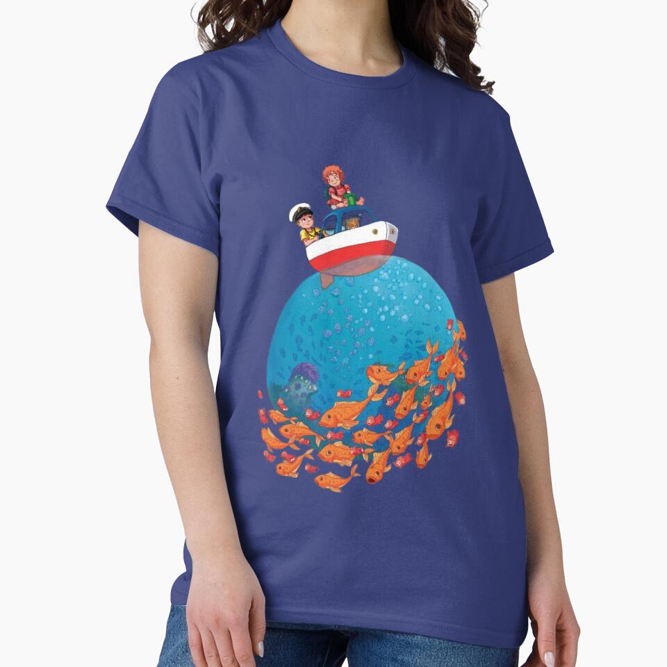 Ponyo Colorful Underwater Adventure Artwork T-shirt - Image 5