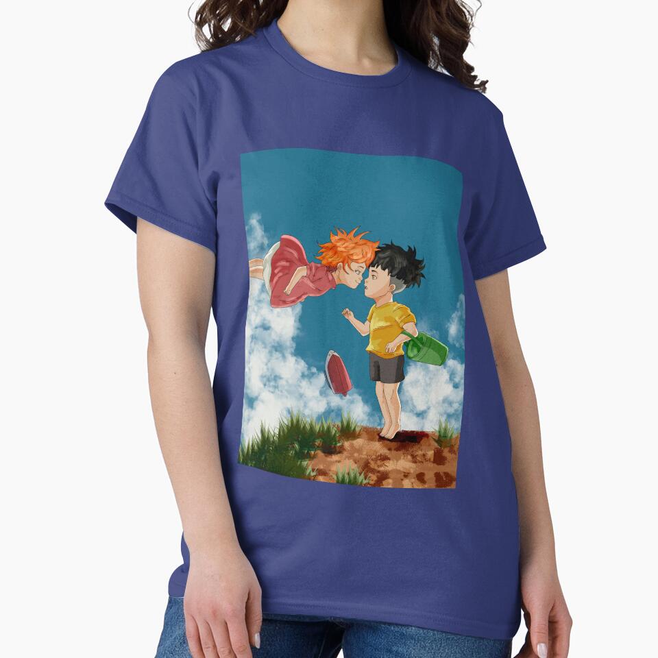 Ponyo And Sosuke Heartwarming Journey Design T-shirt - Image 4