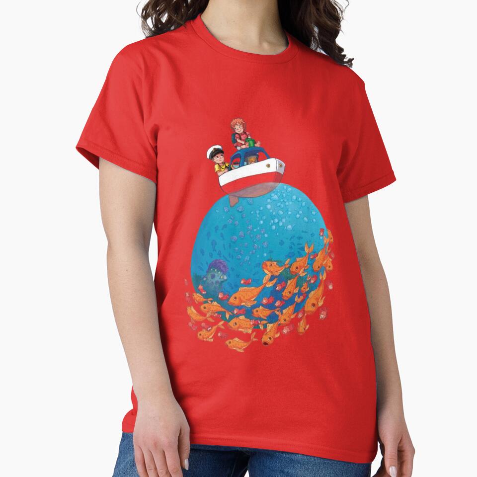 Ponyo Colorful Underwater Adventure Artwork T-shirt - Image 6