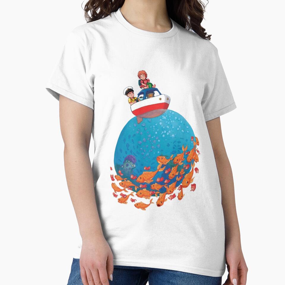 Ponyo Colorful Underwater Adventure Artwork T-shirt - Image 2