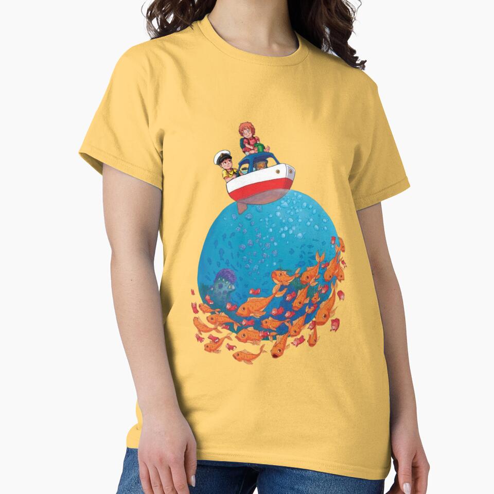 Ponyo Colorful Underwater Adventure Artwork T-shirt