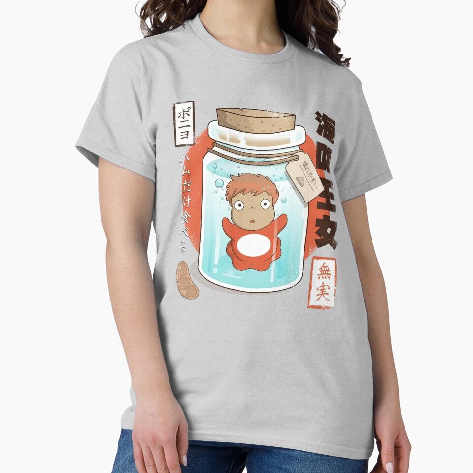 Ponyo And Sosuke Colorful Fantasy Vintage Design T-shirt - Image 4
