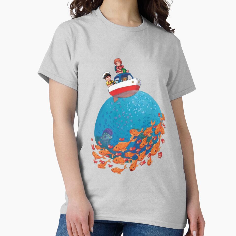 Ponyo Colorful Underwater Adventure Artwork T-shirt - Image 4