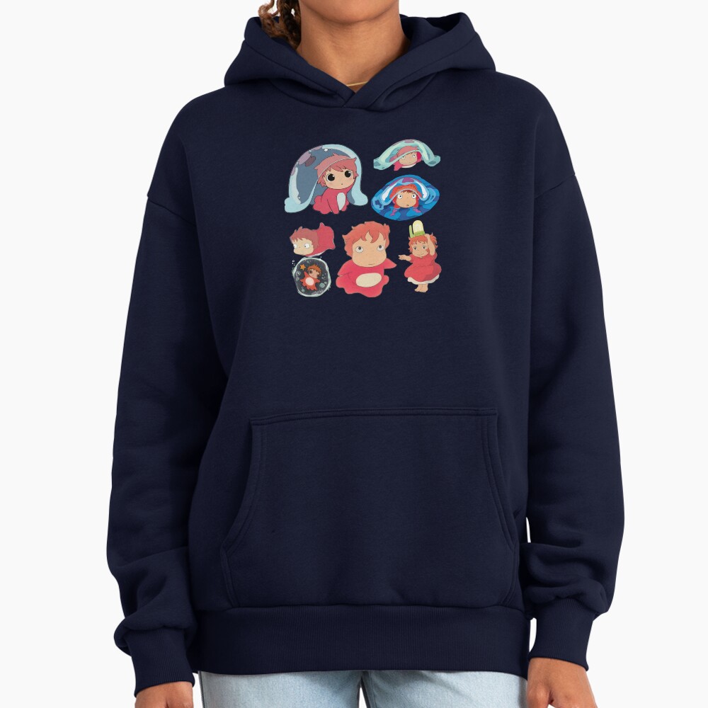 Ponyo Cute Watercolor Anime Design Hoodie - Image 5
