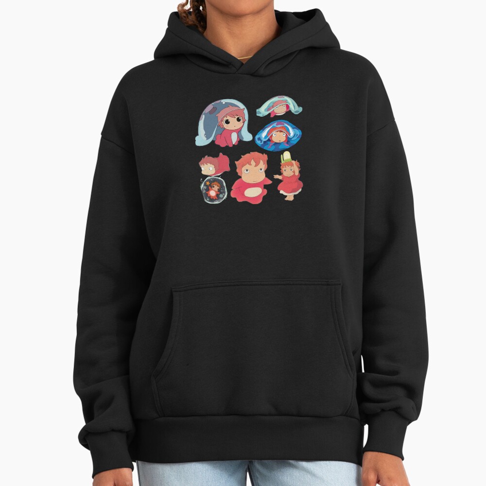 Ponyo Cute Watercolor Anime Design Hoodie - Image 3