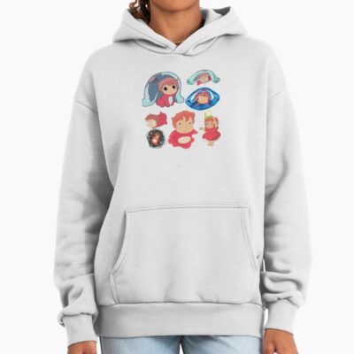 Alternative view of Ponyo Cute Watercolor Anime Design Hoodie
