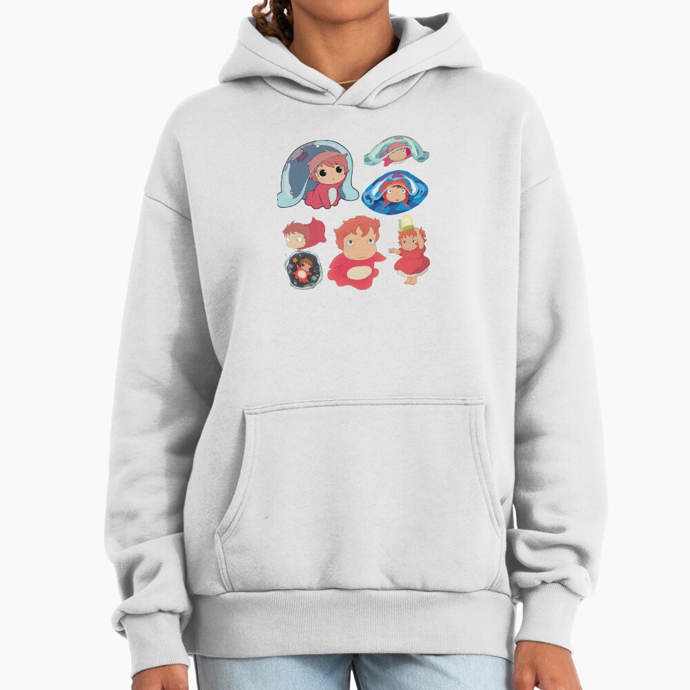 Ponyo Cute Watercolor Anime Design Hoodie - Image 2