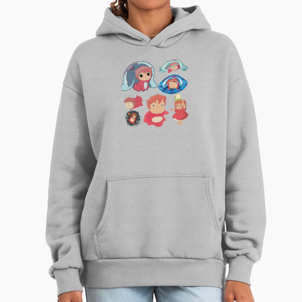 Ponyo Cute Watercolor Anime Design Hoodie - Image 4