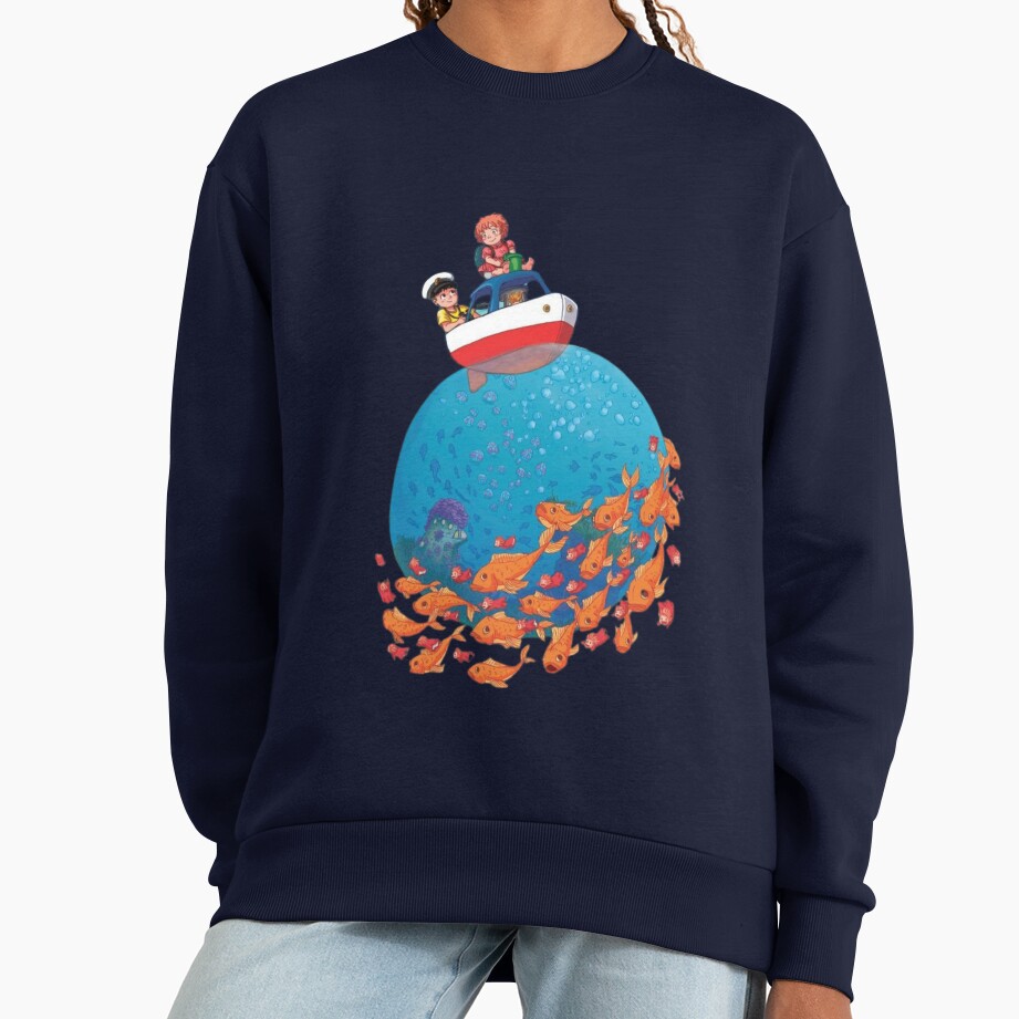 Ponyo Colorful Underwater Adventure Artwork Sweatshirt - Image 5