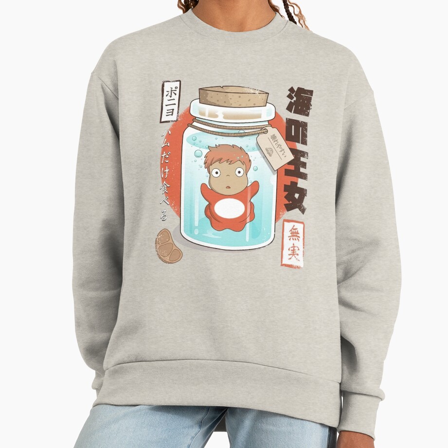 Ponyo And Sosuke Colorful Fantasy Vintage Design Sweatshirt - Image 4