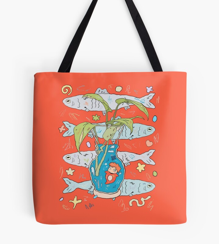 Timeless Vintage Print Design Ponyo Tote Bag