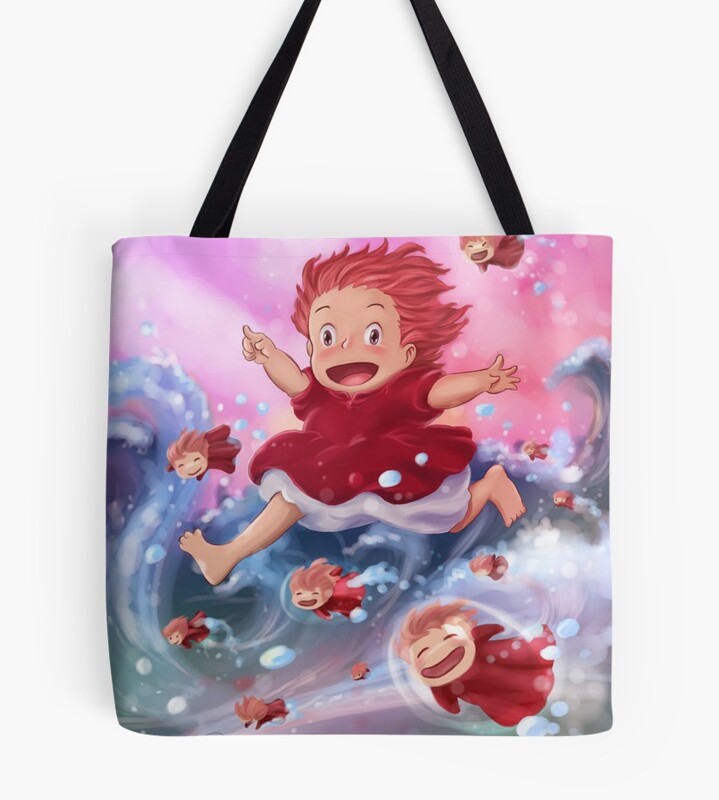 Classic Iconic Print Artwork Ponyo Tote Bag