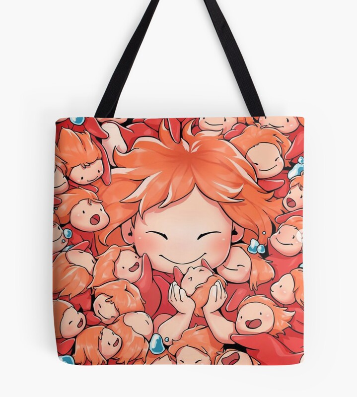 Vintage Iconic Tribute Artwork Ponyo Tote Bag