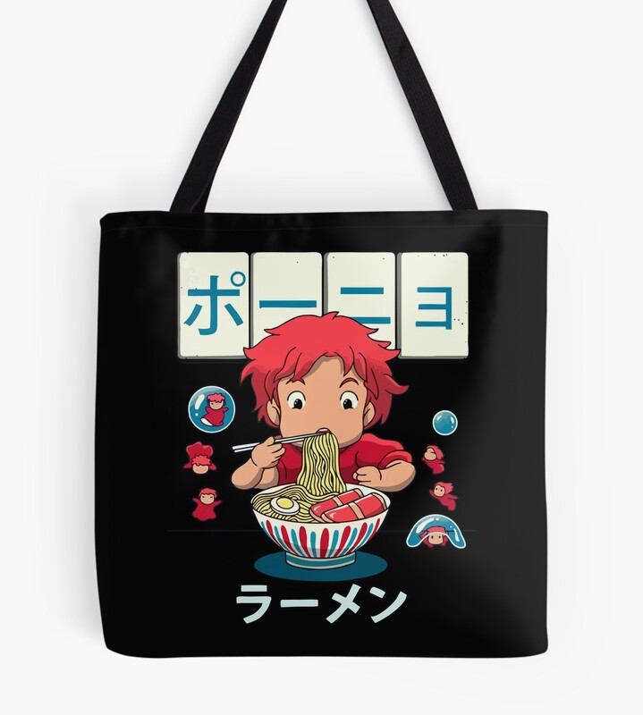 Classic Iconic Print Artwork Ponyo Retro Tote Bag