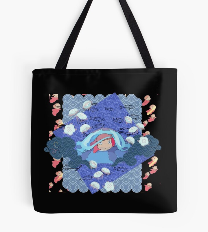 Retro Comfortable Apparel Artwork Ponyo Tote Bag