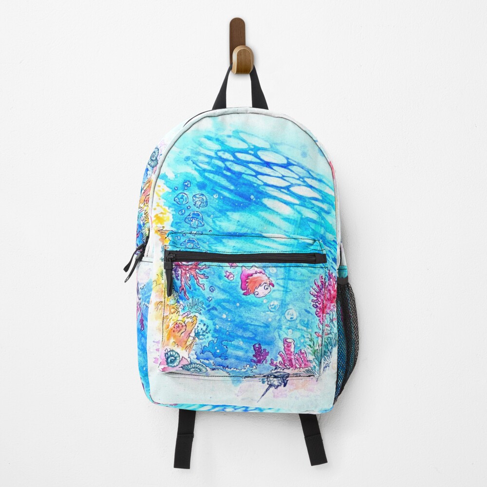 Ponyo On The Cliff Watercolor Backpack