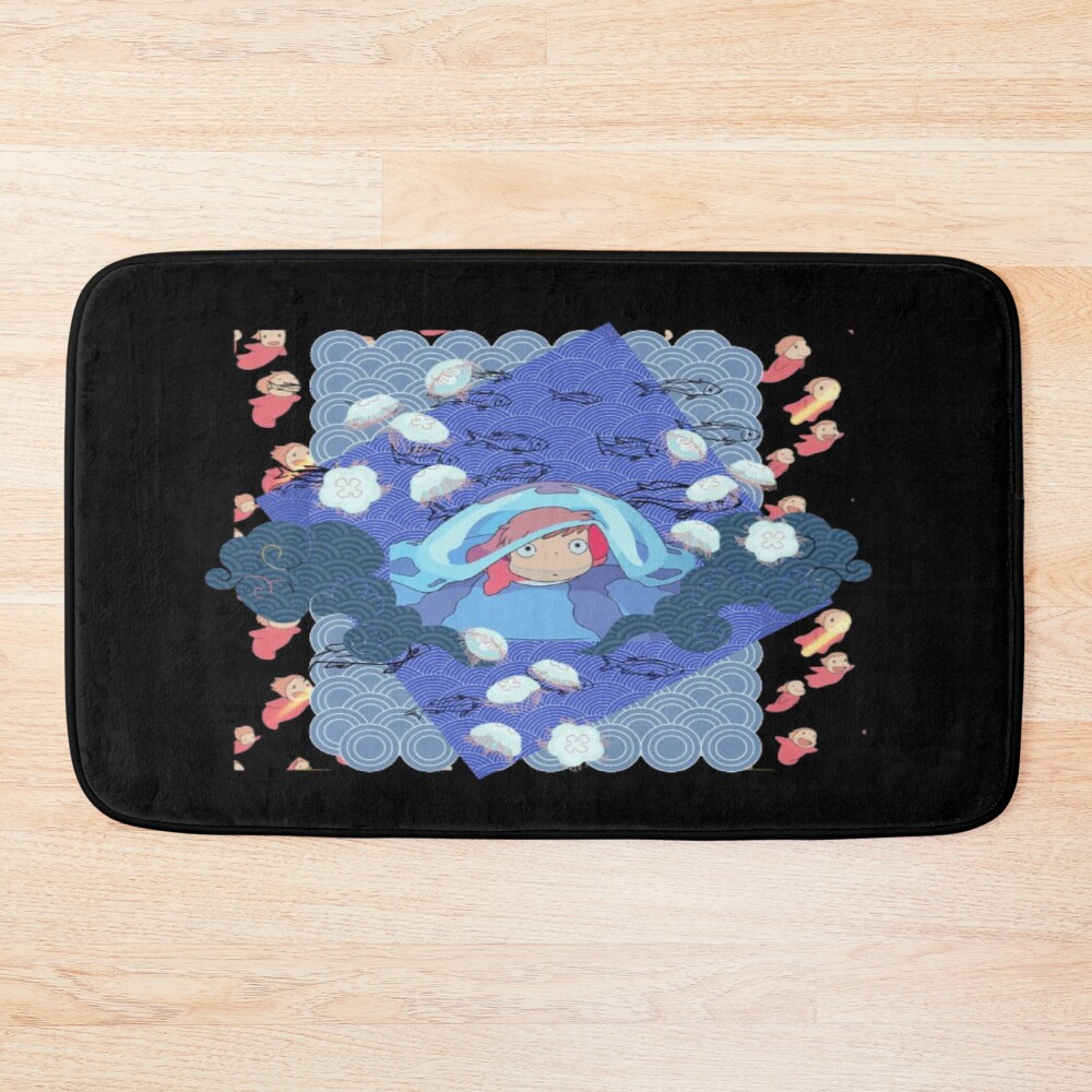 Retro Comfortable Apparel Artwork Ponyo Bath Mat