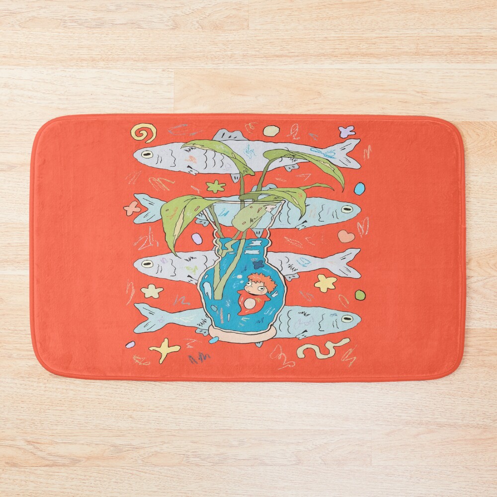 Timeless Vintage Print Design Ponyo Bath Mat