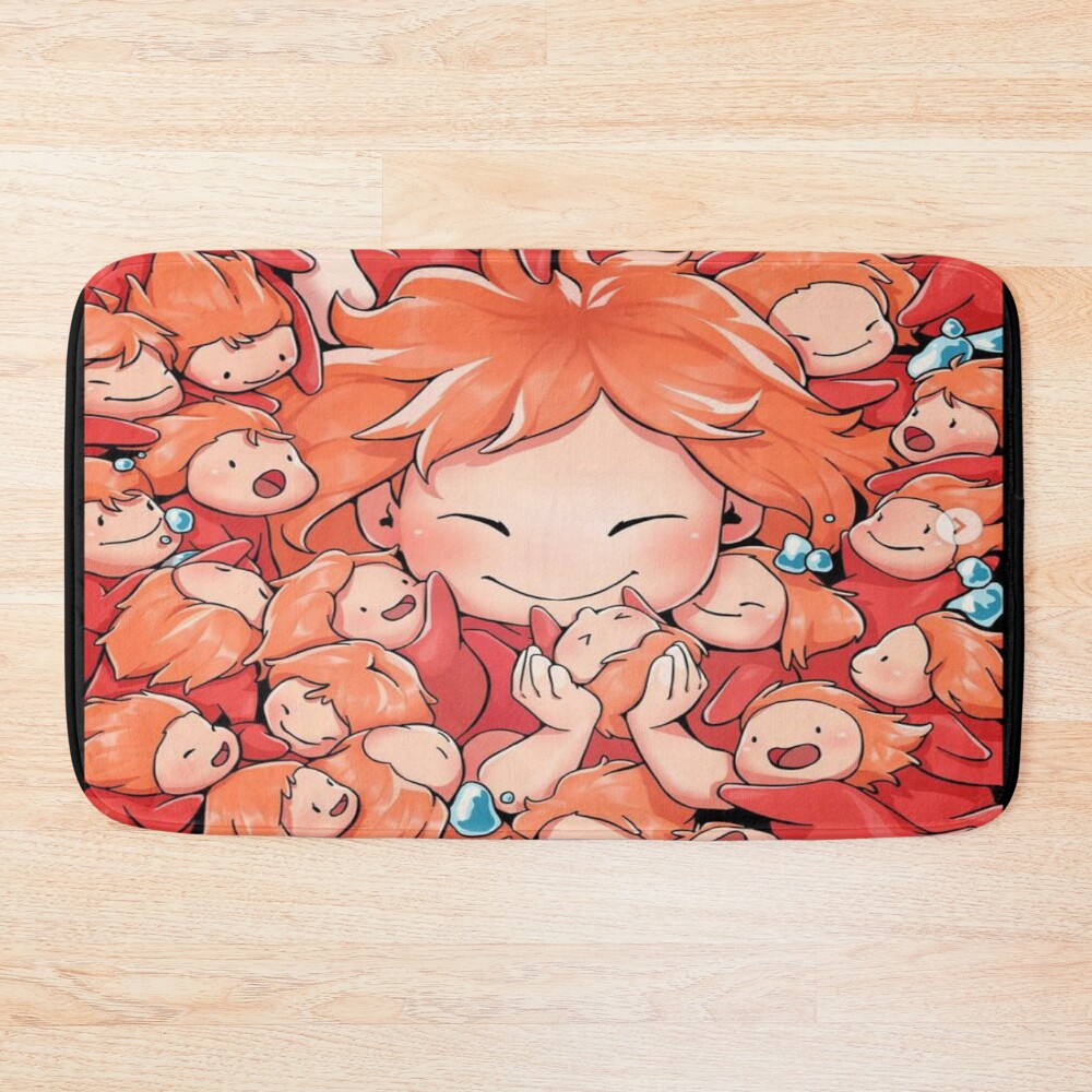 Vintage Iconic Tribute Artwork Ponyo Bath Mat