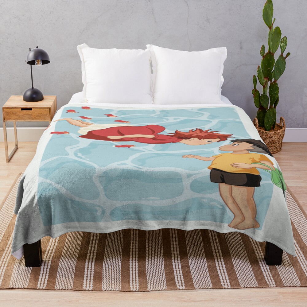Retro Graphic Design Series Ponyo Throw Blanket