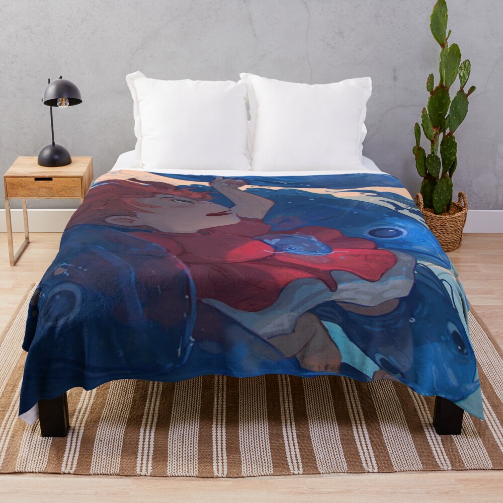 Vintage Classic Design Ponyo Throw Blanket