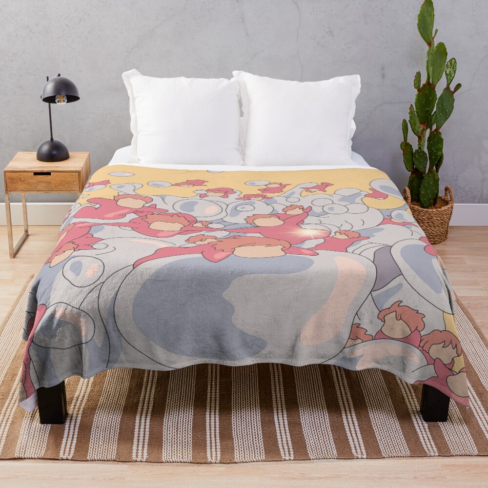 Ponyo Movie Art Throw Blanket