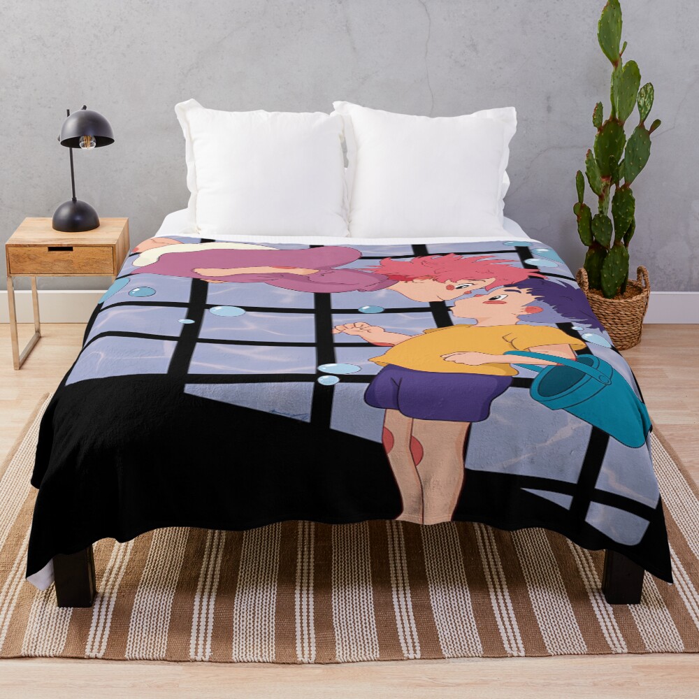 Modern Graphic Print Artwork Ponyo Throw Blanket