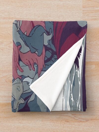 Alternative view of Classic  Fan Artwork Ponyo Throw Blanket