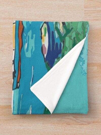 Alternative view of Sousuke Finds Ponyo Throw Blanket