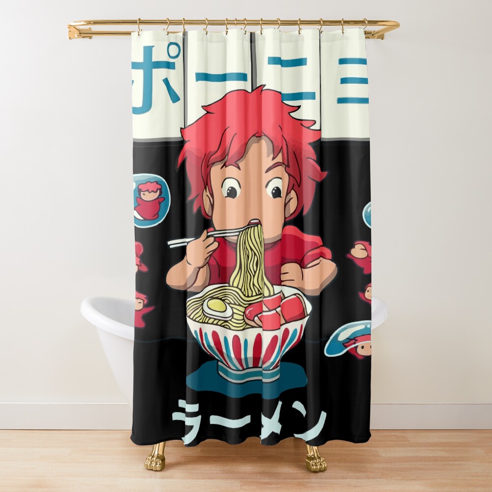 Authentic Retro Merchandise Style Ponyo Shower Curtain