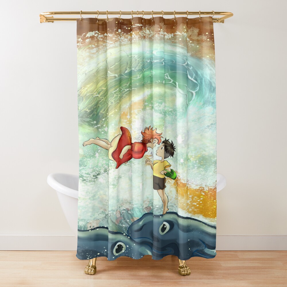 Ponyo And The Great Wawe Shower Curtain