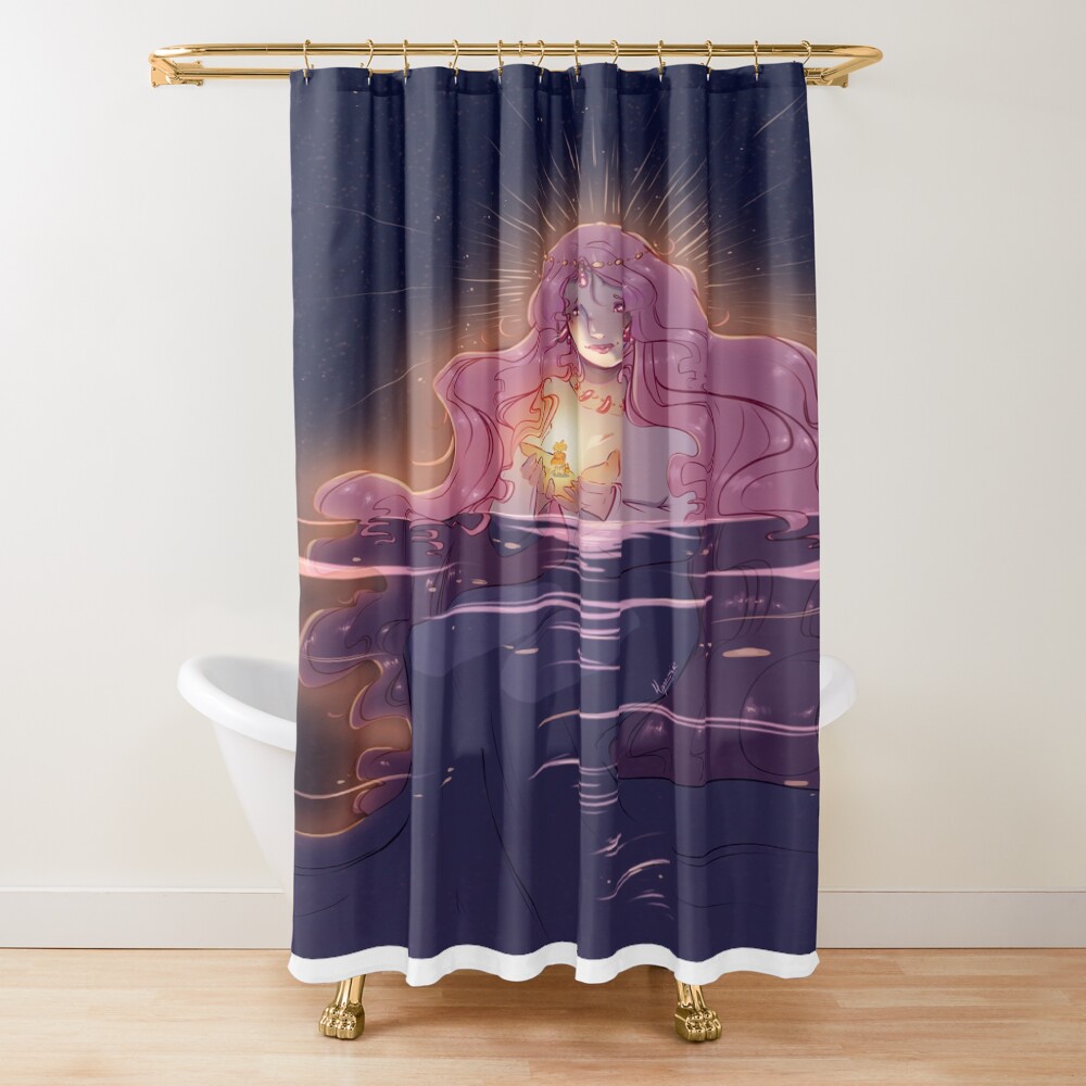 Retro Inspired Graphic Artwork Ponyo Shower Curtain