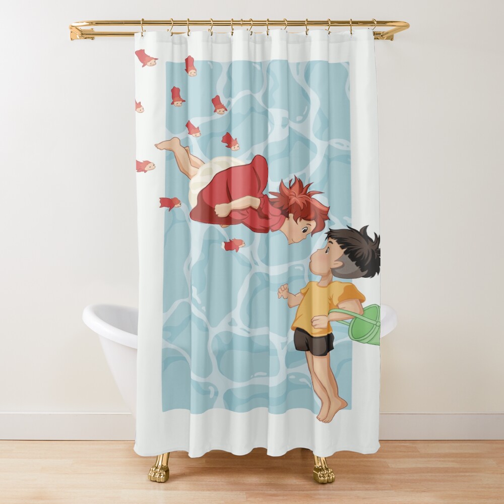 Retro Graphic Design Series Ponyo Shower Curtain