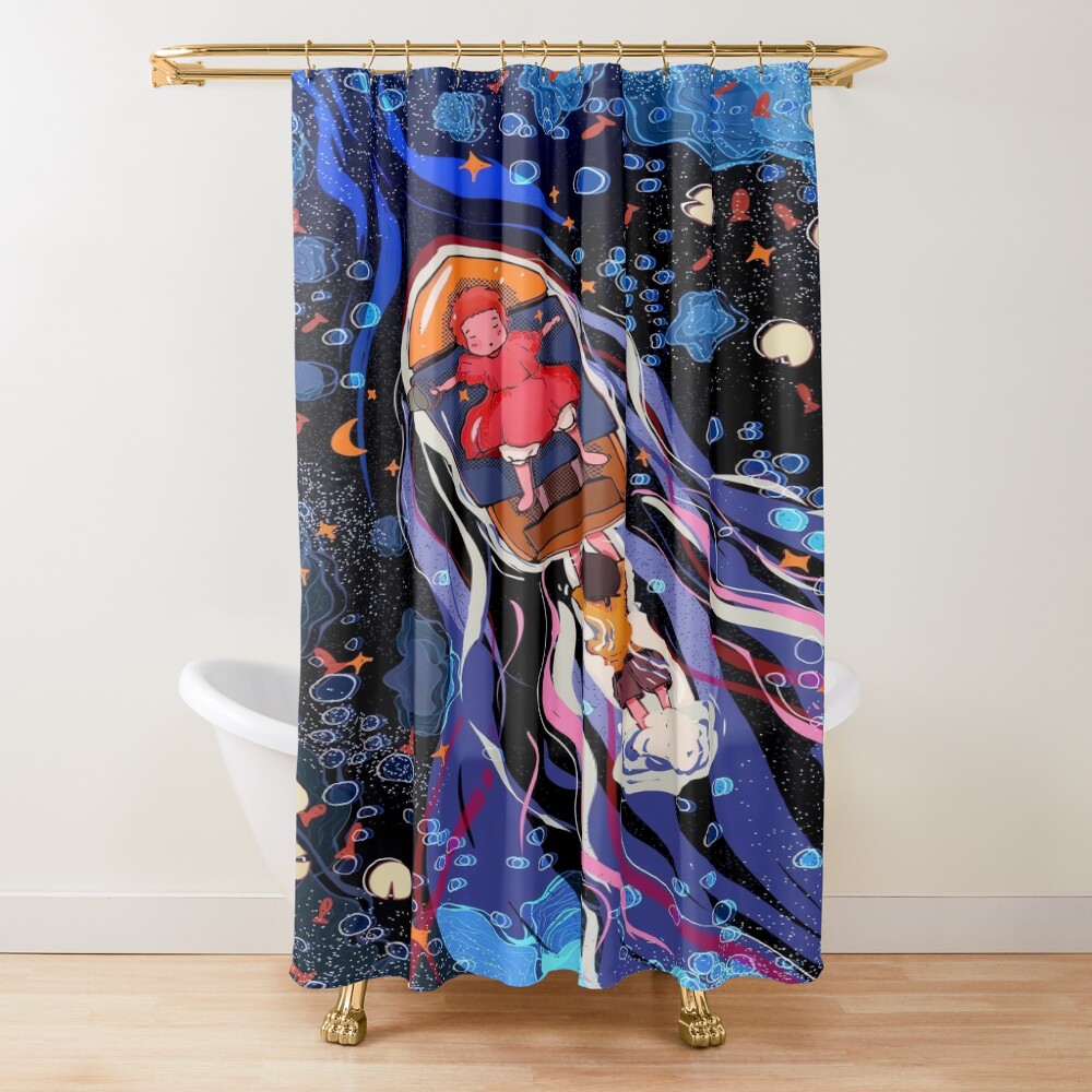 Cute Art Girl Swim Go Ghiblis Away Shower Curtain